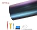 CompraFun Vinilo Fibra Carbono, Película Pegatina Decoración Autoadhesiva A Prueba de Agua Libre de Burbuja 300 * 30CM, para Coche Motocicleta Ordenador, con Accesorios (Azul púrpura)