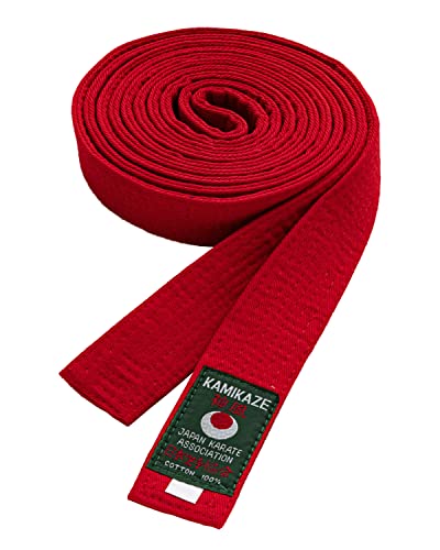 Kamikaze Cinturón unicolor para Karate (Rojo, 3/250 cm)