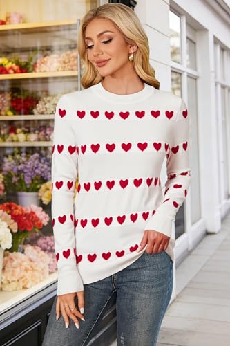 Image of Arach&Cloz Women's Wool Blend Classic Crew Neck Casual Fall Sweaters