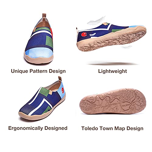 UIN Men's Casual Walking Travel Shoes Slip On Knitted Loafers Lightweight Comfort Air Painted Fashion Sneaker Deep Cubey3