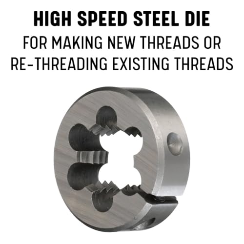 Image of Drill America m10 X 1.5 Tap and Die Kit, HSS Plug Tap and 1 inch OD HSS Round Die, POUT Series
