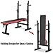 GYMAX Adjustable Weight Bench with Barbell Rack, Folding Lifting Bench for Full Body Exercise, Foldable Workout Sip Up/Incline Bench for Home/Apartment