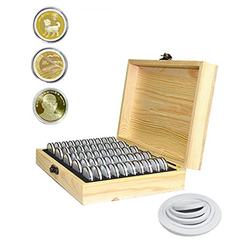 Caja para monedas de madera con 50 compartimentos miniatura 3