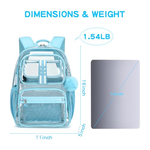 Image of Cusangel Clear Backpack for School,16in Heavy Duty Clear BookBag,TPU Large Capacity Black See Through backpack for Stadiums,Concerts,Plastic transparente para mujer for 8Age+