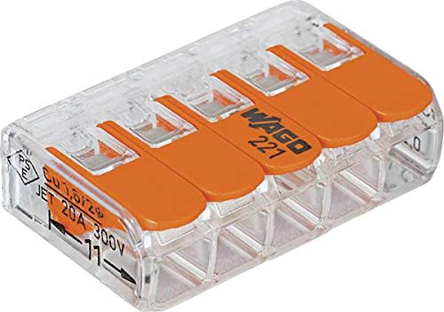 WAGO 221-415/996-008 Compact Connecting Clamp, Transparent (Pack of 8) - Image 2