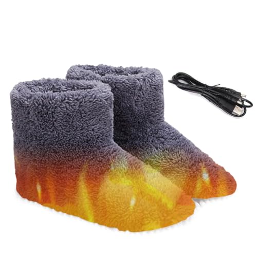 Scaldapiedi Elettrico, Scaldapiedi Riscaldati, Scaldapiedi Ricaricabili USB, Pantofole Riscaldate in Pelliccia per Donna e Uomo, per Interni ed Esterni