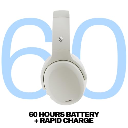 Image of Skullcandy Crusher ANC 2 Wireless Over-Ear Bluetooth Headphones with Multi-Sensory Bass, Active Noise Cancelling, Up to 60 Hours Battery, Microphone for iPhone Android - Bone