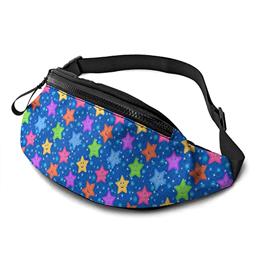 Mikmapieh Blue Stars Moon Fanny Packs For Women Plaid Flowers Fashionable Fanny Pack For Birthday Gift