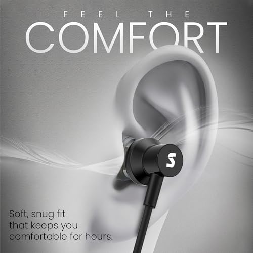 Image of sonilex Bullet-2 in Ear, Type C Wired Earphones with Magnetic Earbuds, Clip Mic, Powerful Audio, Wide Compatibility, Unique Earbuds Design, HD Sound, 1.2M Cable, Black