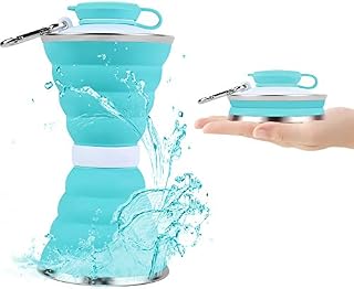 HZONE Collapsible Water Bottle, BPA Free Reusable Silicone Sports Water Bottle for Travel