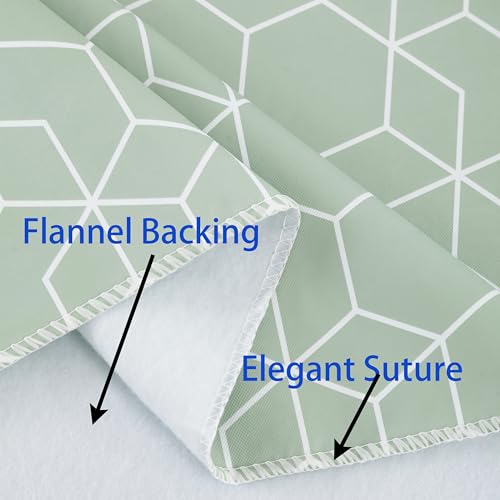 Image of Heavy Duty Vinyl Tablecloth with Flannel Backing Waterproof Oil-Proof Plastic Table Cloth Stain-Resistant Wipeable Rectangle or Square Table Cover for Indoor and Outdoor (Green Grid,54x54 Inch)