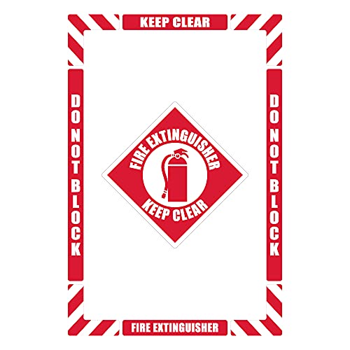 Nmc Fire Extinguisher Keep Clear Walk-On Floor Marking Kit With Textured Non-Slip Surface, Configurable (Includes 12 X 12 Center Floor Sign And Marking Strips With Corner Angles), Wfk07 #TOP30