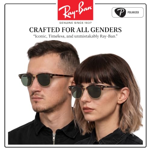 Image of Ray-Ban RB3016F CLUBMASTER CLASSIC LOW BRIDGE FIT Square Shape Sunglasses for Men & Women with Official RayBan Eyewear Kit