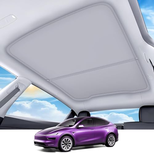 Image of 2026 Upgrade Sunshade Roof for Tesla Model Y Juniper 2025 2026 [No-Gap /Sag-Free] Heat Insulation Glass Roof Sunshade Sunroof for Tesla Model Y Accessories 2026 2025 Beige
