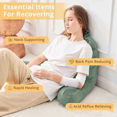 Image of Sasttie Reading Pillow for Bed, Back Pillow for Sitting Up, Sage