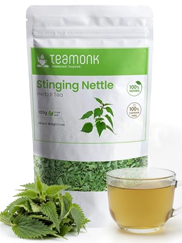Teamonk - Stinging Nettle Herbal Tea 100gm Bag | Loose Detox Tea Leaves | Supports Weight and Blood Pressure Management | Immunity Booster | Rich in Nutrients | Caffeine Free Tea Leaves