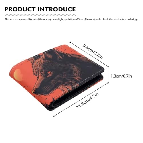 Image of Coldinair Cool Wolf Kids Wallet for Boys with Wallet Card,Novelty Bifold Wallets With Coin Pocket Id Window for Kids, Boys, Teen