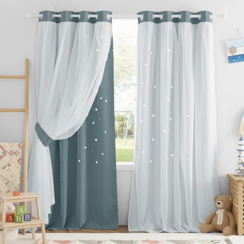 NICETOWN Nursery Curtains for Boys Bedroom Kids Baby Room Decor
