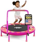 Happin® 36’’ Indoor Trampoline for Kids Ages 2-6, Foldable Mini Rebounder for Indoor & Outdoor Play with Adjustable Handle Bar and Ultra Safe Padding, Perfect Toddler Gift for Boys & Girls