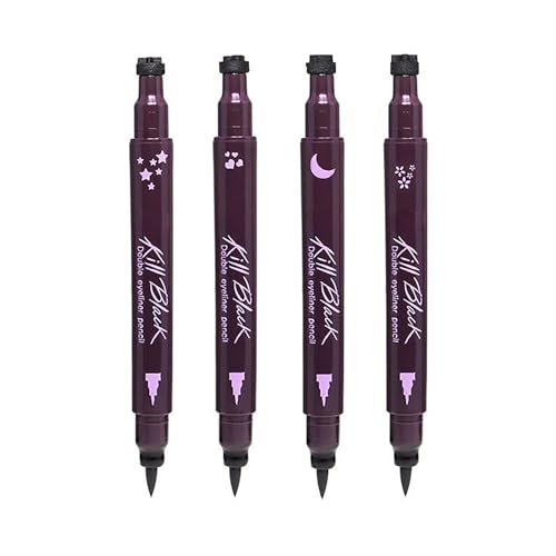 Set 4 Delineadores Doble Punta Sello Corazón/Flor/Luna/Estrella miniatura 1