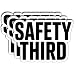 ATRADUNI (3Pcs) Safety Third Sticker Funny Sarcastic in Vinyl Die-Cut Waterproof Stickers for Laptop Water Bottle Phone Case Tumbler Kindle Hard Hat Quote Decal Gifts Size 2" x 3"