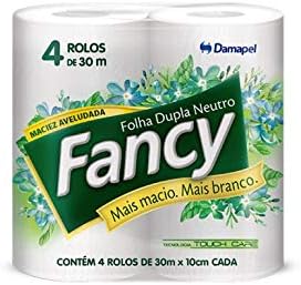 Papel Higiênico Fancy Folha Dupla Neutro Pacote com 4 Rolos 30M, ...