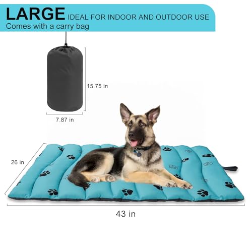 BINGPET Outdoor Travel Dog Bed for Large/Medium Dogs,Portable Waterproof Camping Mat with Carry Bag,Foldable Outside Bed,Machine Washable Indoor Pet Mat for Small,Medium and Large Dogs 26"x43" - Image 6