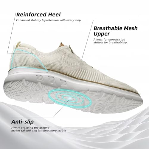 Image of Mens Oxfords Casual Fashion Slip on Shoes Dress Business Sneakers Mesh Work Comfortable Lightweight Soft Sole