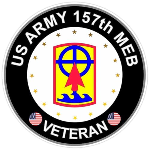 2 (Pieces) 3" and 5" Stickers n Decals - 157th MEB Veteran Sticker Vinyl Decal Sticker, Waterproof for Cars, Laptop, Phone and More,