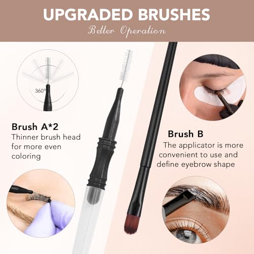Libeauty Eyelash Tint Kit, Natural Black Brow Dye Lasts Up to 4 Weeks with Tint Cream and Developer Liquid - Image 4