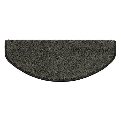Puszyste kudłate maty na schody, zestaw 15 antypoślizgowych, samoprzylepnych podkładek dywanowych, nugat, półokrągły design, 19 x 56 cm, miękkie, wysokie runo, dla bezpieczeństwa i komfortu