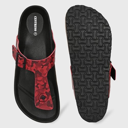 Image of Centrino Men's Berkin-Style Slip-On Sandals | Open Toe Design | Soft PU Footbed | Lightweight & Comfortable | Arch Support | On-Grip Sole | Casual Outdoor Wear (9214)