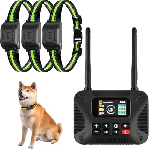 UJQW Wireless Dog Fence 2.4GHz Electric Fence for Dogs Wireless Fence for Dogs Portable Electric Dog Fence with Waterproof and Rechargeable Dog Training Collar