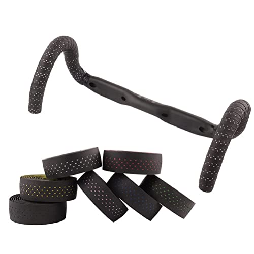 Viaron Handlebar Tape For Road Bike, 2 Roll Pu Surface Eva Foam Bar Tapes With 2 Pcs End Plugs (Black& Red) #TOP6