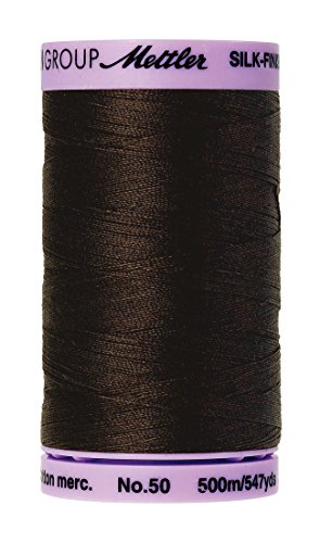 Hilo de Algodón Mettler Silk Finish 547 Yardas Marrón Oscuro miniatura 1
