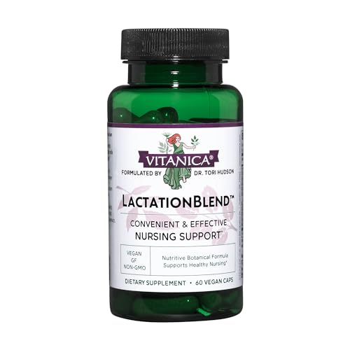 Image of Vitanica LactationBlend, Lactation Supplement for Increased Breast Milk Supply and Flow Organic Breastfeeding Support, with Fennel, Milk Thistle, Fenugreek and More, Non-GMO, Vegan, 60 Capsules