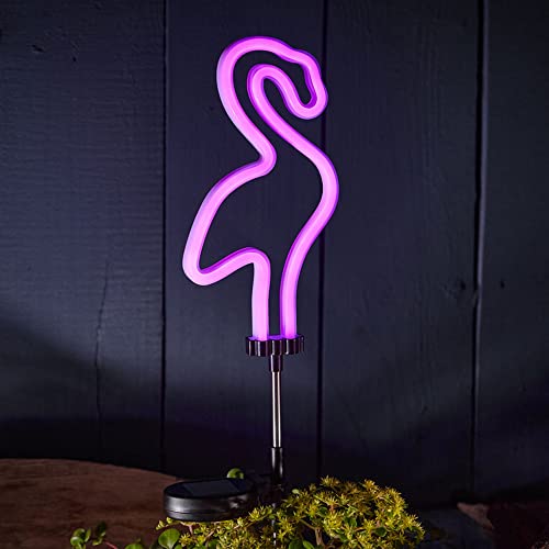 SolarCentre® UrbanSolar Lampe néon solaire d'extérieur Flamant rose