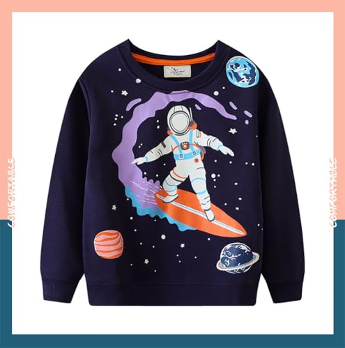 Boys Sweatshirts Casual Sweatshirts Cotton Sweatshirts Long Sleeve T-shirts Crew Neck Cartoon Tops for Boys-1274