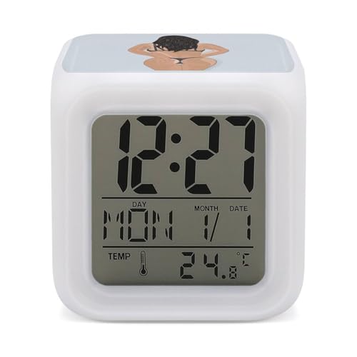 Bare Naked Sexy Women LED Alarm Clock with 7 Color Change