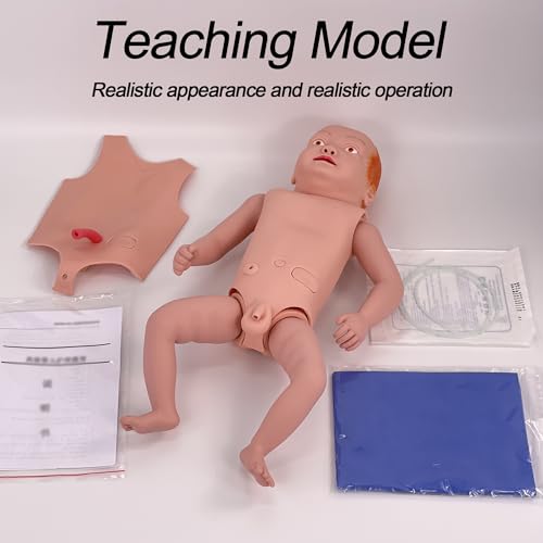 Image of DRXRD Newborn Infant Care Model, Full Body Baby Nursing Manikin with Replaceable Gender Skin and Storage Bag for Nursing Medical Training Teaching Supplies