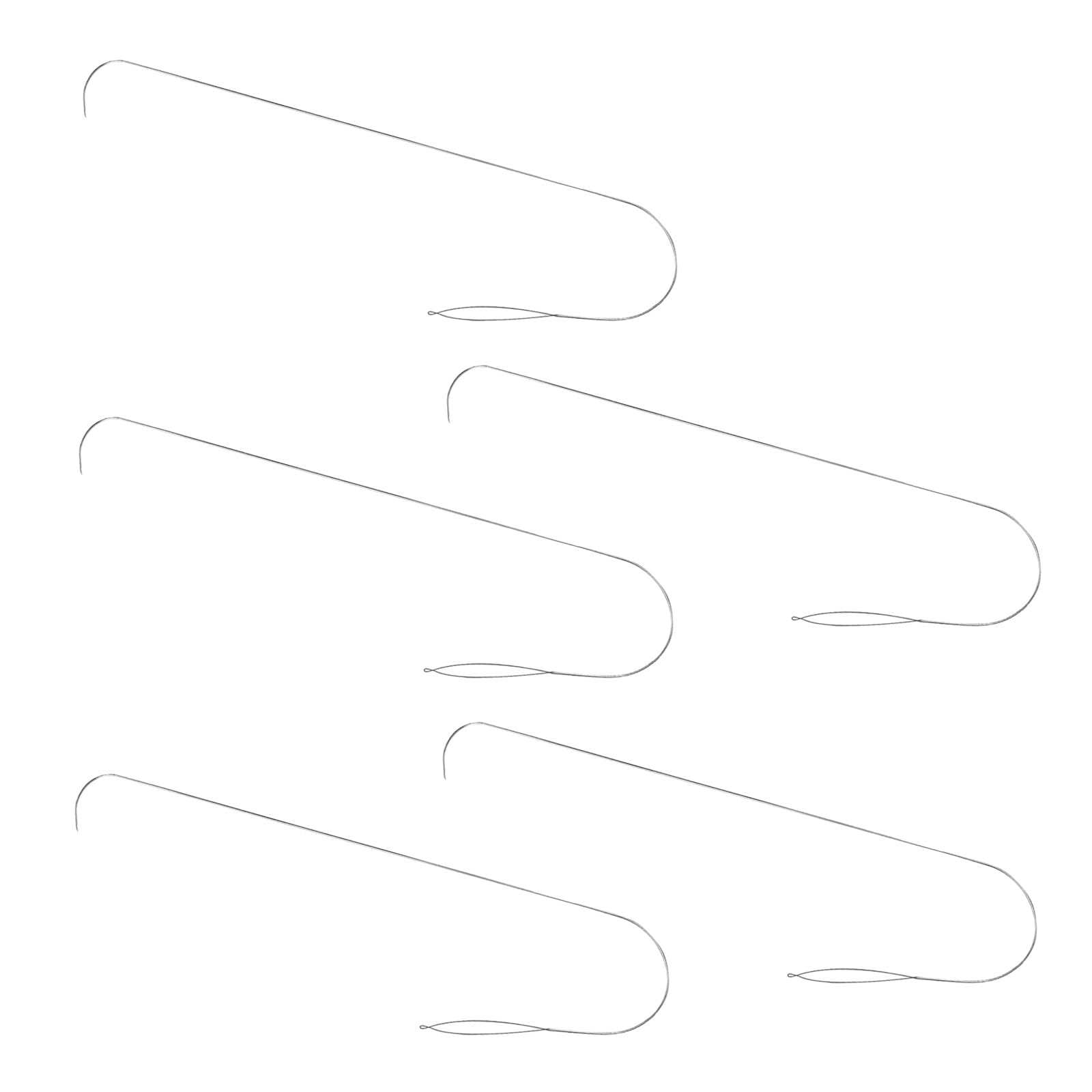 5pcs Upgrade Big Eyes Curved Beading Needle for Bead Spinner Waist Beads Needle Jewelry Crafting Projects Accessories Steel Beading