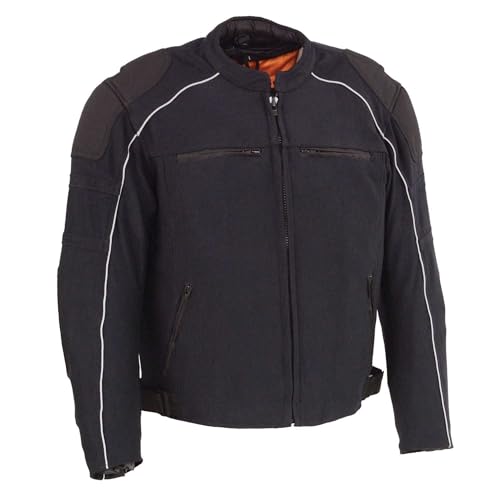 Image of Milwaukee Leather Men's CE Armored All-Season Motorcycle Jacket - 4X-Large | All Seasons, Impact Protection ,Textile Racer Design, Vented