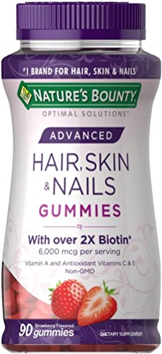 Nature's Bounty Advanced Hair, Skin & Nails Gummies w/ Over 2X BIOTIN - 90 Gummies