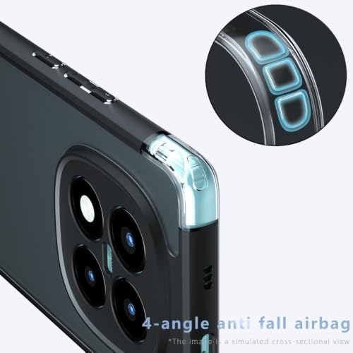 Image of Matte PC + TPU Back Cover Case for Redmi Note 15 5G / Note 15 SE 5G / Poco M8 5G, Air Bag Corners, Anti-Fingerprint, Never Turns Yellow, Micro Arc Edge, Camera Protection, Black