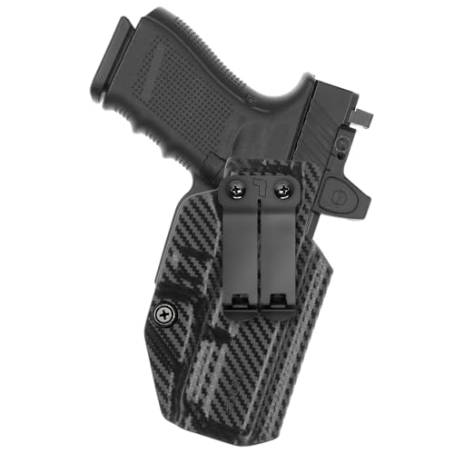 Tulster IWB Profile+ Holster in Right Hand fits: Glock 19 / 19X / 23/25 / 32/44 / 45 | Optic Compatible Inside The Waistband Appendix Concealed Carry Kydex Holster - Tulster