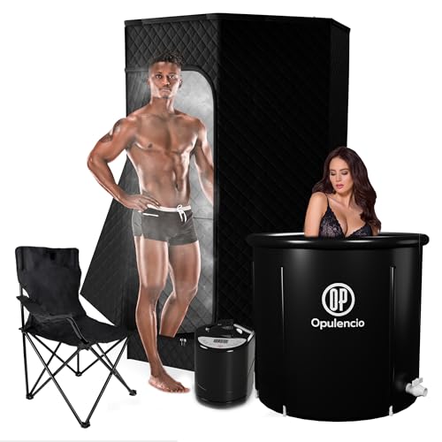Portable Sauna and Cold Plunge Combo with Remote