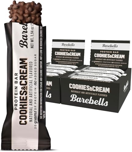 Image of Barebells Protein Bars - Protein Snacks with High Protein - Chocolate Protein Bars - Perfect on The Go Protein Snack & Breakfast Bars (12 Count (Pack of 2), Cookies and Cream)