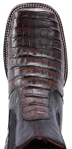 Joe boots 728 Tobacco Men’s Western Boots, Square Toe Cowboy Short/Chelsea Boot,Exotic Caiman Print Leather4
