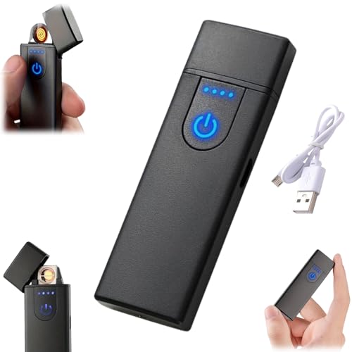 Regalo: faro ricaricabile USB con cavo di ricarica USB, luci ricaricabili ha una custodia protettiva elegante e classica, regalo per gli uomini è un buon regalo per te, amici e familiari. Il profilo discreto del faro elettronico USB ricaricabile e l'estetica moderna rendono l'accensione touchscreen USB un accessorio elegante e salvaspazio per il trasporto quotidiano o gli elementi essenziali da viaggio