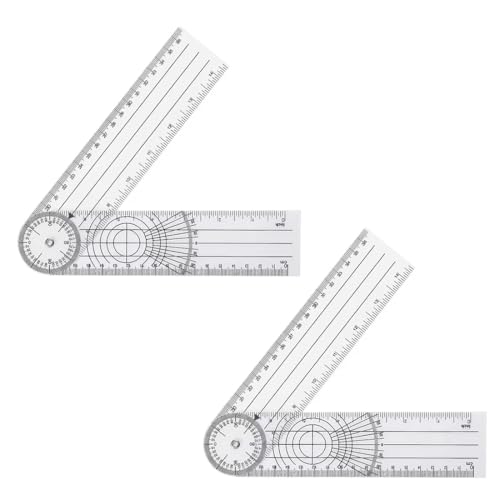 AEIOPRS 2 Pcs Goniómetro Fisioterapia 14pulgadas/36cm Medidor de Ángulos 360 ° Ortopédico Manual para Rodilla Hombro Cadera Codo Ideal para Fisioterapeutas